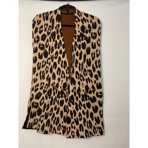 Chico's Reversible‎ Cardigan Vest Sleeveless Sweater Color Block Brown Black